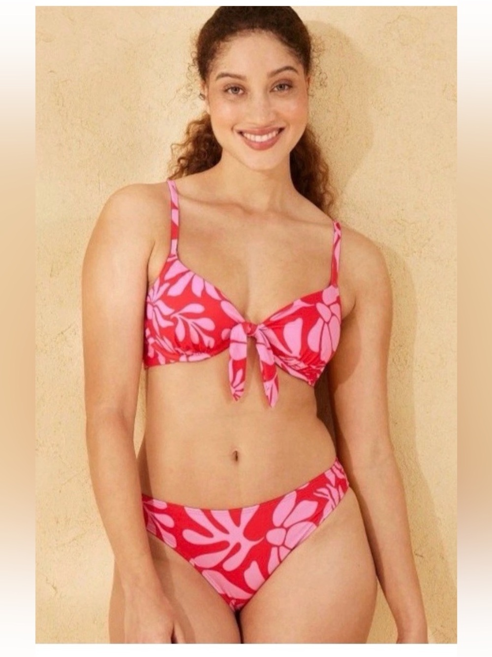2 Shade and Shore Bikinis in Pink & Black and Floral both Size Small 34C NWT